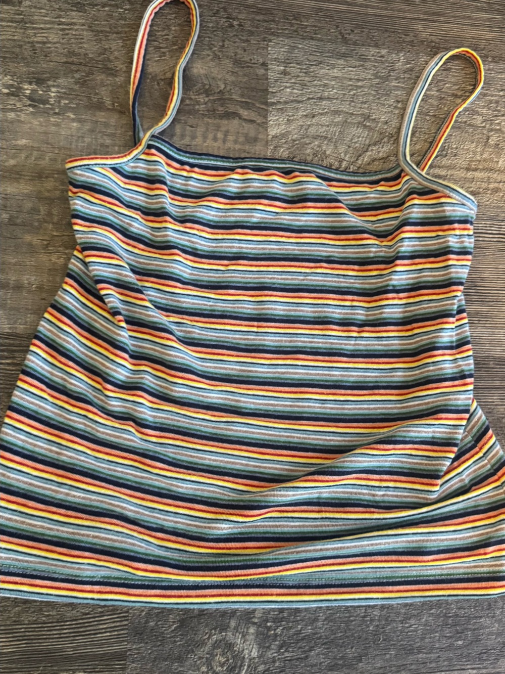 Brandy Melville Rainbow Stripe Spaghetti Strap Tank